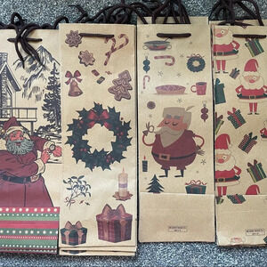 NIB! Set of 12 Christmas Santa wine bags